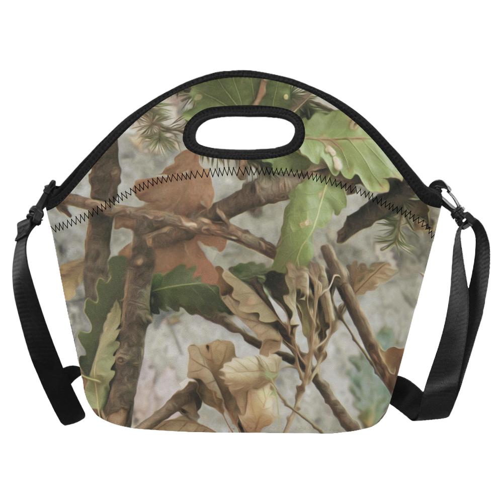 Camo Realistic Tree Forest Print Neoprene Lunch Bag (Model 1669)(Large)-JTAMIGO.COM