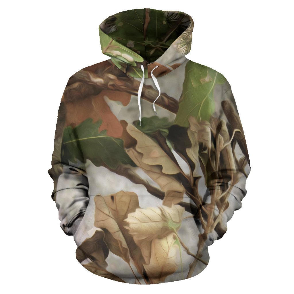 Camo Realistic Tree Forest Print Pullover Hoodie