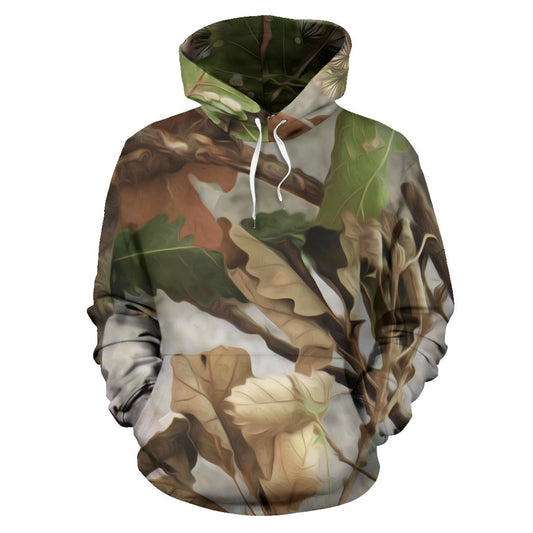 Camo Realistic Tree Forest Print Pullover Hoodie