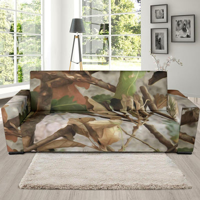 Camo Realistic Tree Forest Print Sofa Slipcover-JTAMIGO.COM