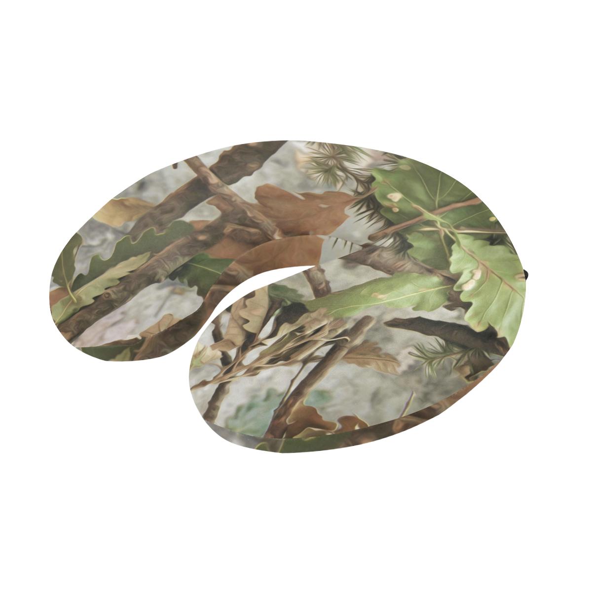 Camo Realistic Tree Forest Print U-Shaped Travel Neck Pillow-JTAMIGO.COM