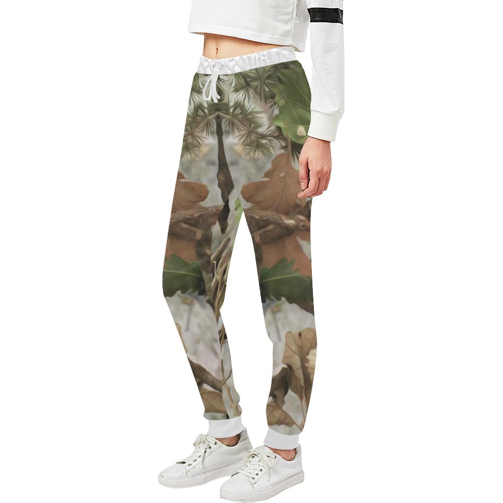 Camo Realistic Tree Forest Print Unisex Casual Sweatpants (Model L11)-JTAMIGO.COM