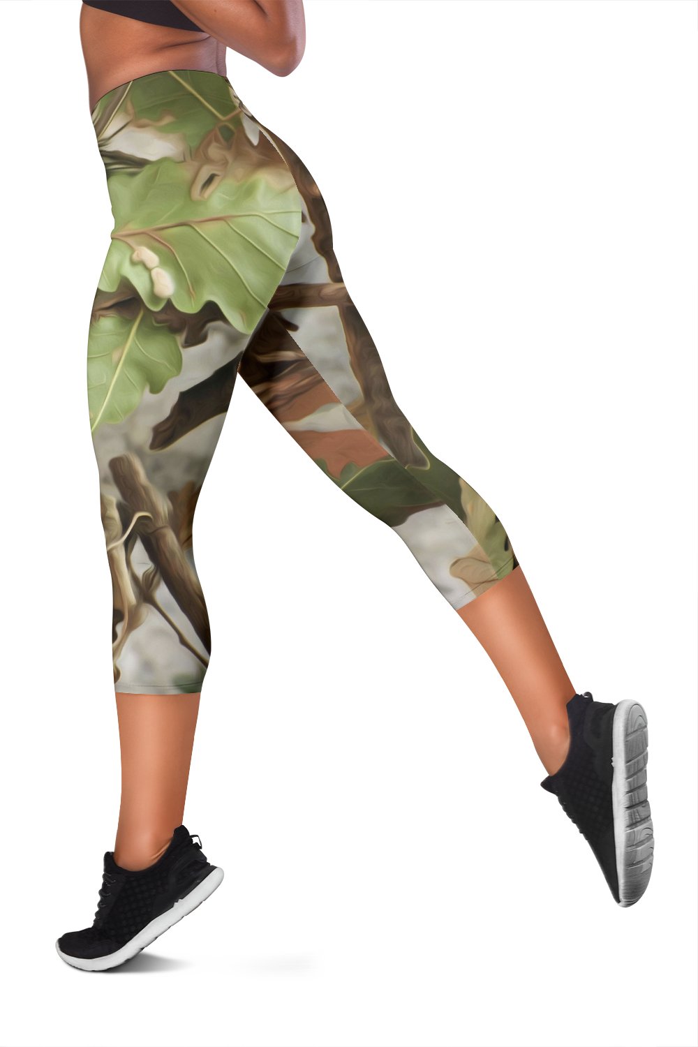 Camo Realistic Tree Forest Print Women Capris