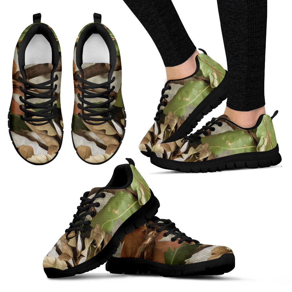 Camo Realistic Tree Forest Print Women Sneakers Shoes