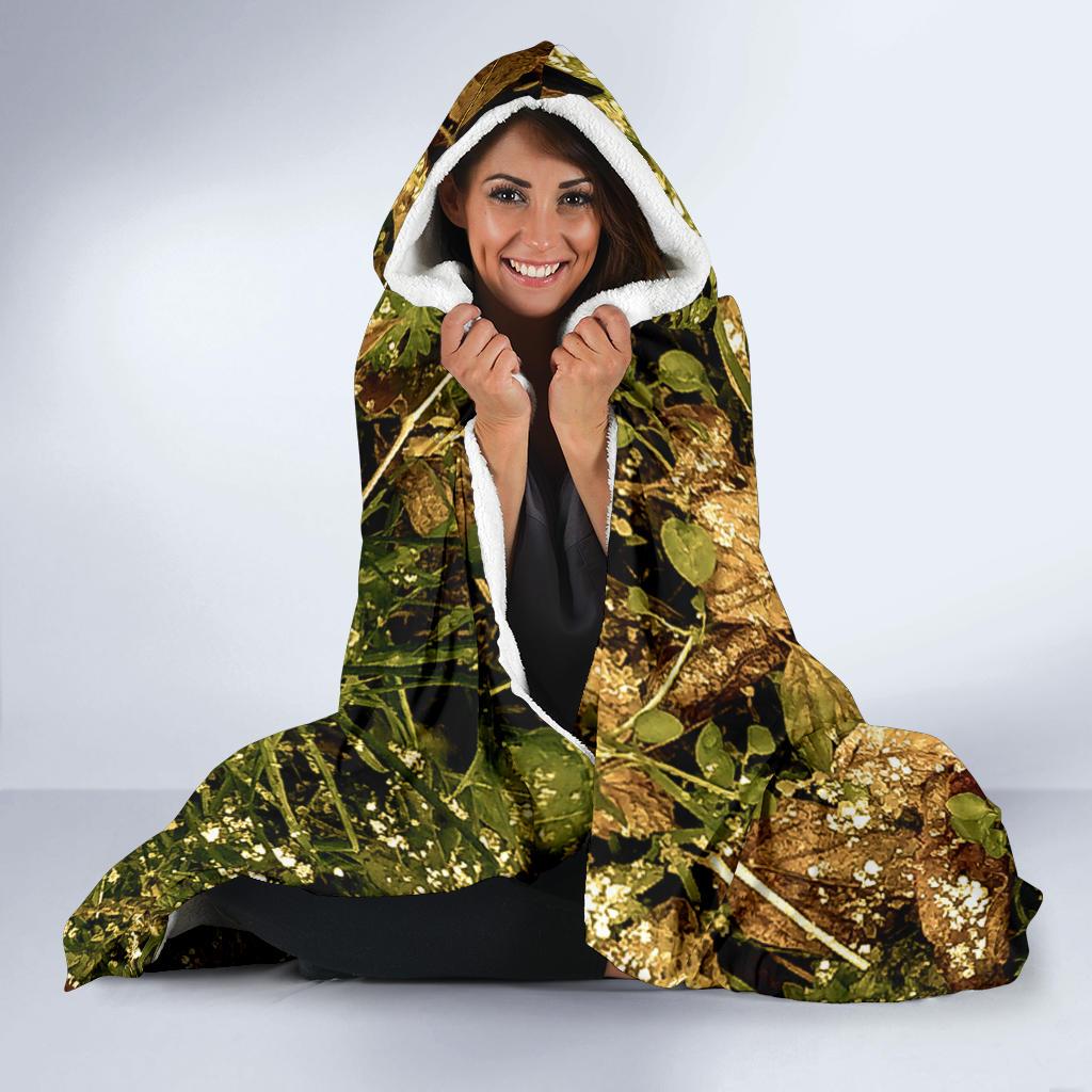 Camo Realistic Tree Forest Texture Print Hooded Blanket-JTAMIGO.COM
