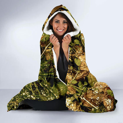 Camo Realistic Tree Forest Texture Print Hooded Blanket-JTAMIGO.COM
