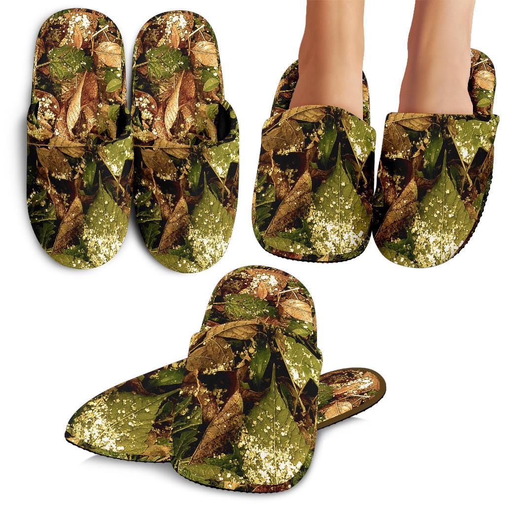 Camo Realistic Tree Forest Texture Print House Slippers