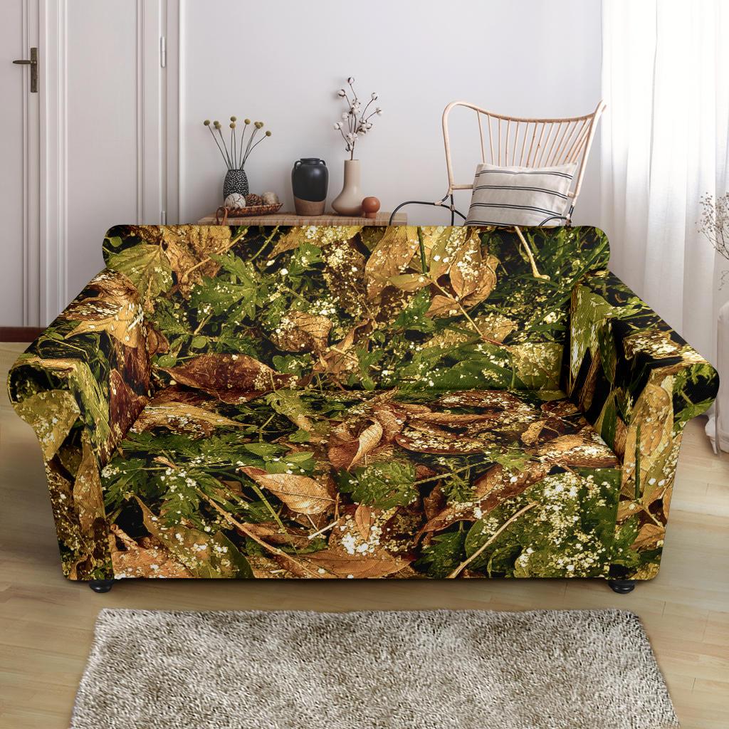 Camo Realistic Tree Forest Texture Print Loveseat Slipcover-JTAMIGO.COM