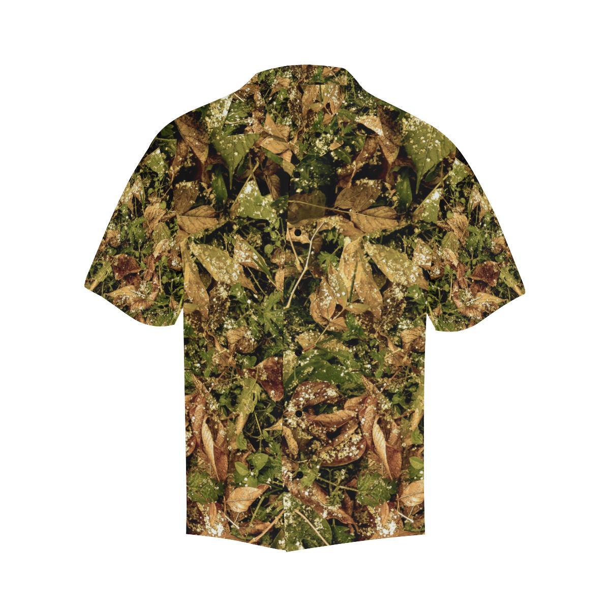 Camo Realistic Tree Forest Texture Print Men Aloha Hawaiian Shirt