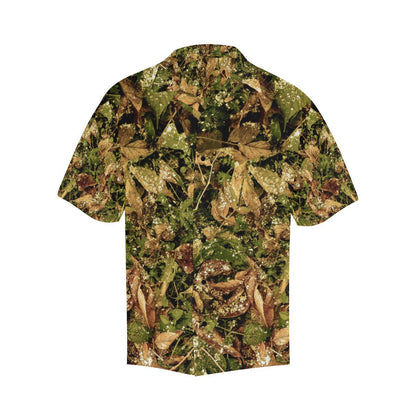 Camo Realistic Tree Forest Texture Print Men Aloha Hawaiian Shirt