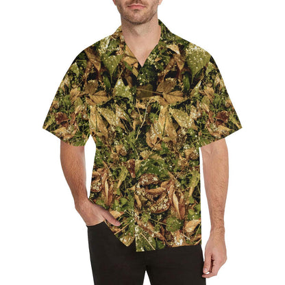 Camo Realistic Tree Forest Texture Print Men Aloha Hawaiian Shirt