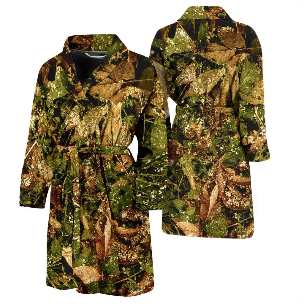 Camo Realistic Tree Forest Texture Print Men Bath Robe-JTAMIGO.COM