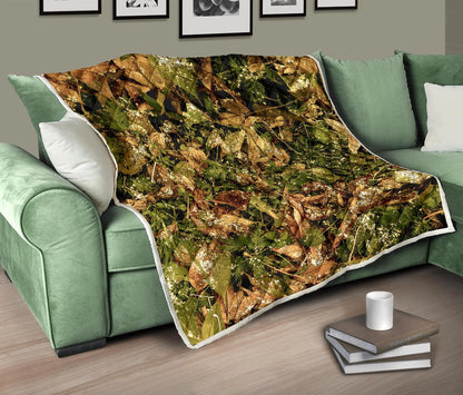 Camo Realistic Tree Forest Texture Print Premium Quilt-JTAMIGO.COM