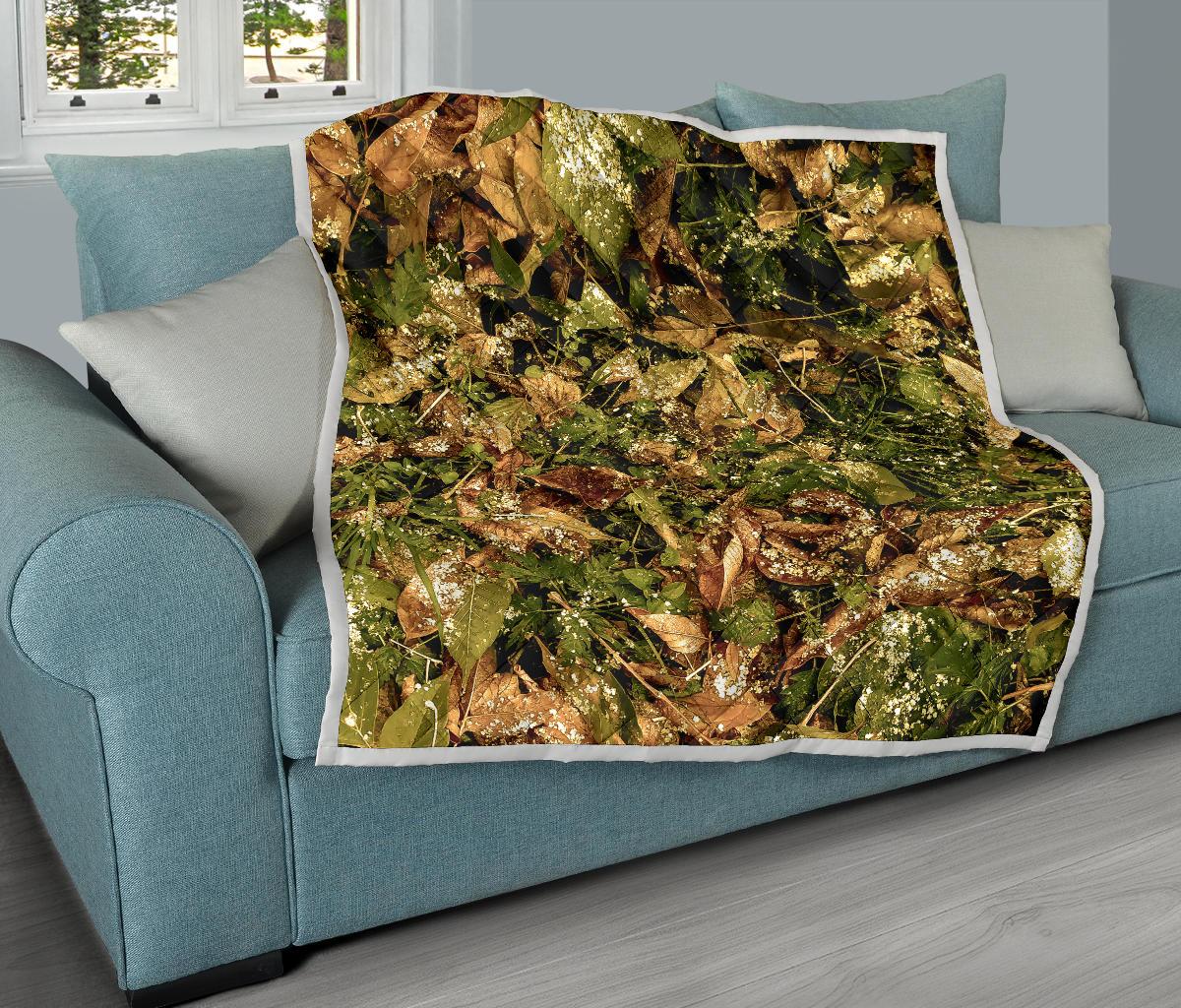 Camo Realistic Tree Forest Texture Print Premium Quilt-JTAMIGO.COM
