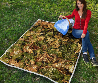 Camo Realistic Tree Forest Texture Print Premium Quilt-JTAMIGO.COM
