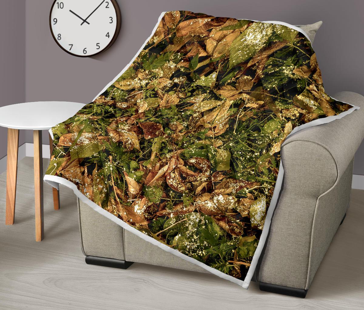 Camo Realistic Tree Forest Texture Print Premium Quilt-JTAMIGO.COM