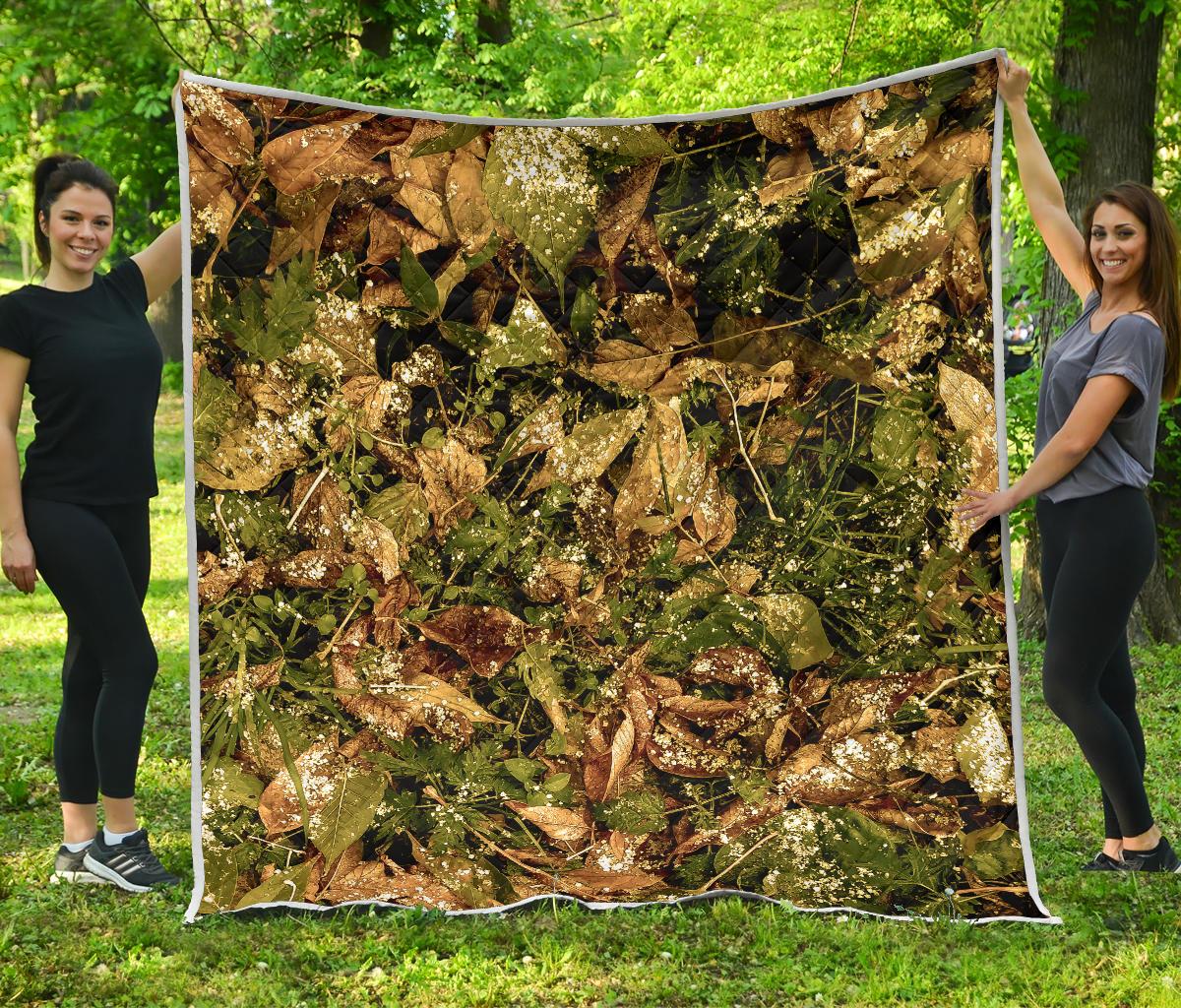 Camo Realistic Tree Forest Texture Print Premium Quilt-JTAMIGO.COM