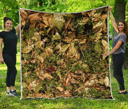 Camo Realistic Tree Forest Texture Print Premium Quilt-JTAMIGO.COM