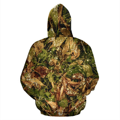 Camo Realistic Tree Forest Texture Print Pullover Hoodie
