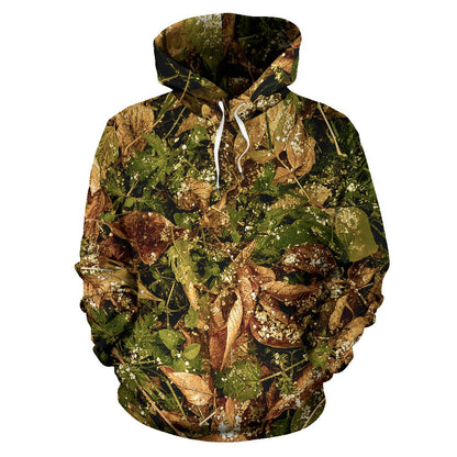 Camo Realistic Tree Forest Texture Print Pullover Hoodie