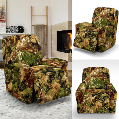 Camo Realistic Tree Forest Texture Print Recliner Slipcover-JTAMIGO.COM