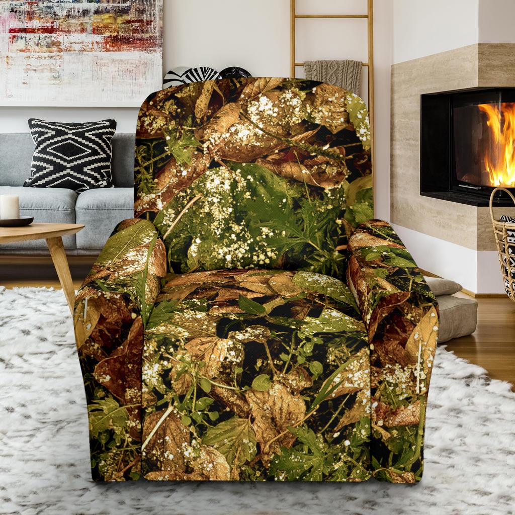 Camo Realistic Tree Forest Texture Print Single Sofa Slipcover -JTAMIGO.COM
