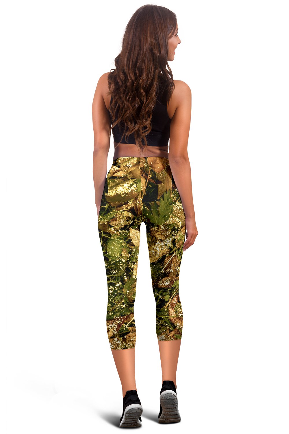 Camo Realistic Tree Forest Texture Print Women Capris