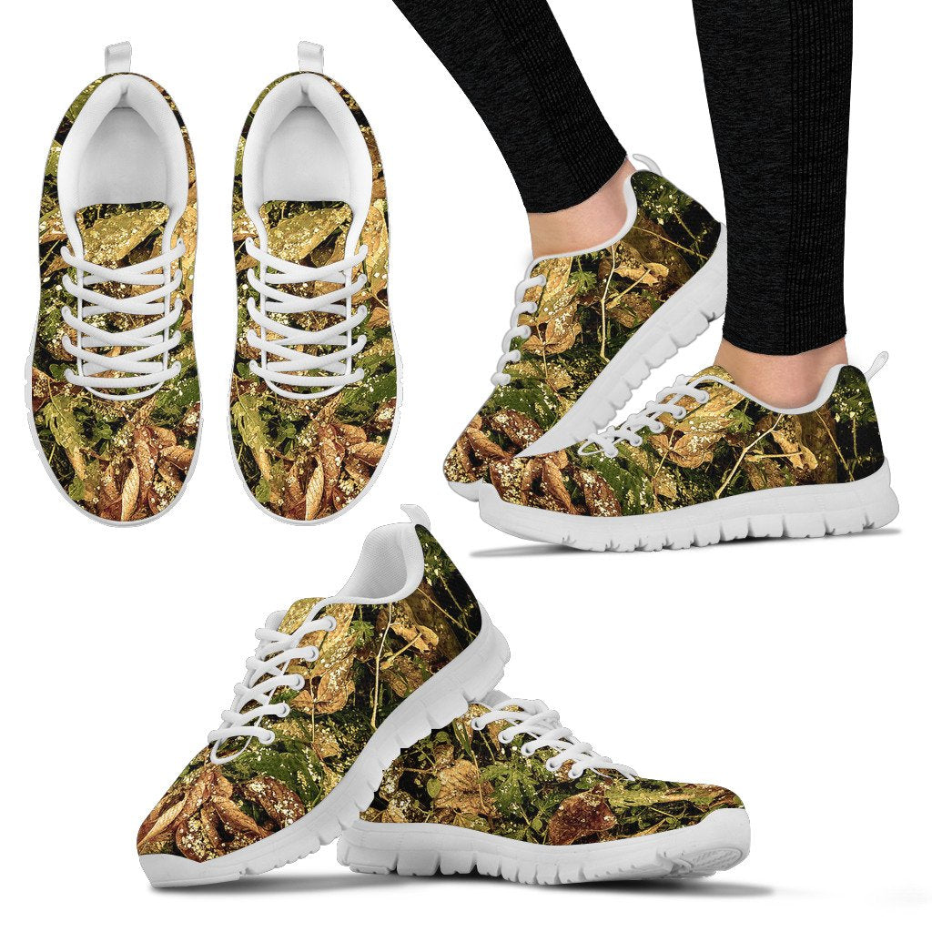 Camo Realistic Tree Forest Texture Print Women Sneakers Shoes
