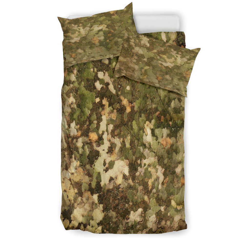Camo Realistic Tree Texture Print Duvet Cover Bedding Set