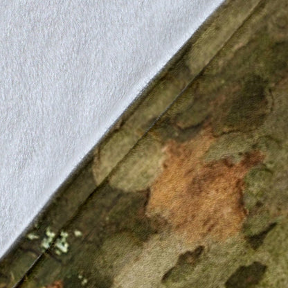 Camo Realistic Tree Texture Print Fleece Blanket