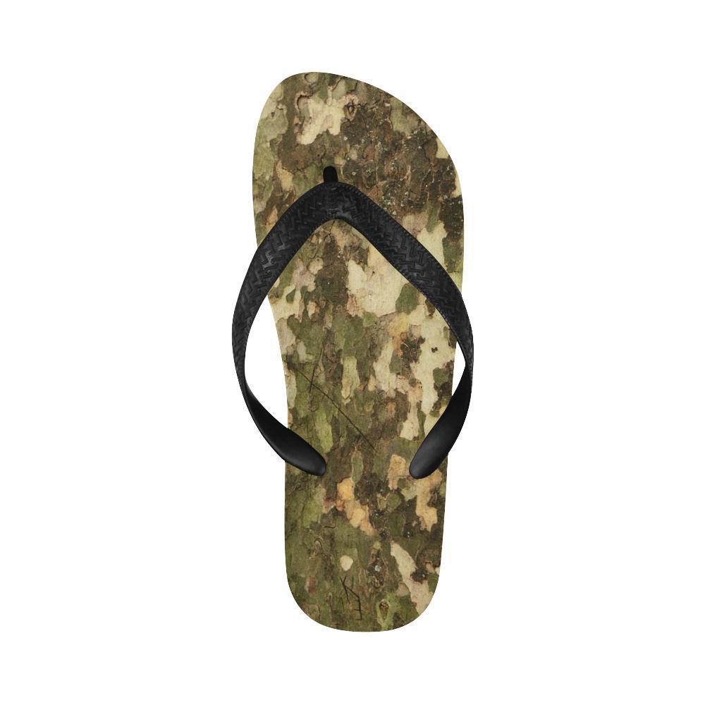 Camo Realistic Tree Texture Print Flip Flops-JTAMIGO.COM