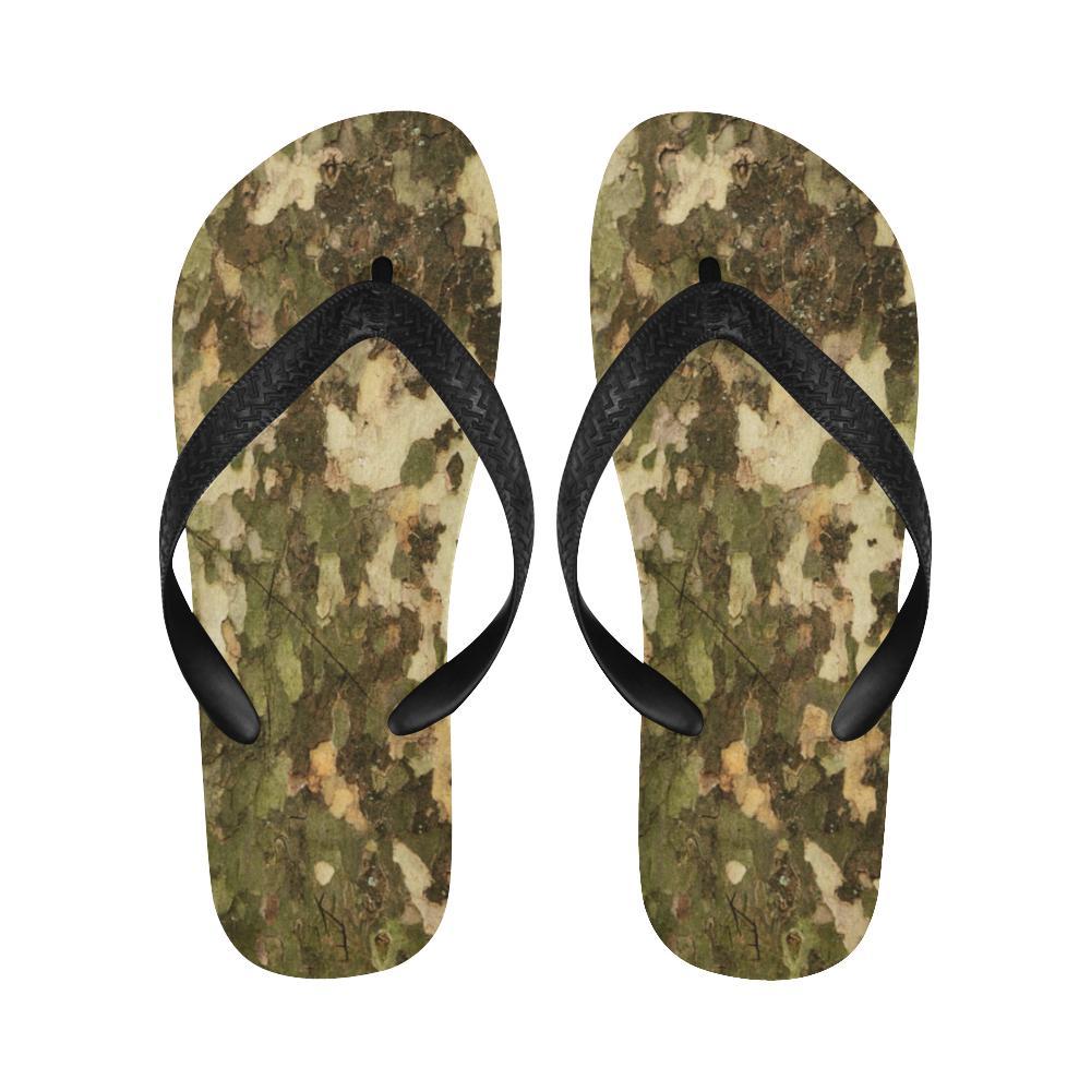 Camo Realistic Tree Texture Print Flip Flops-JTAMIGO.COM