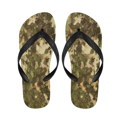 Camo Realistic Tree Texture Print Flip Flops-JTAMIGO.COM