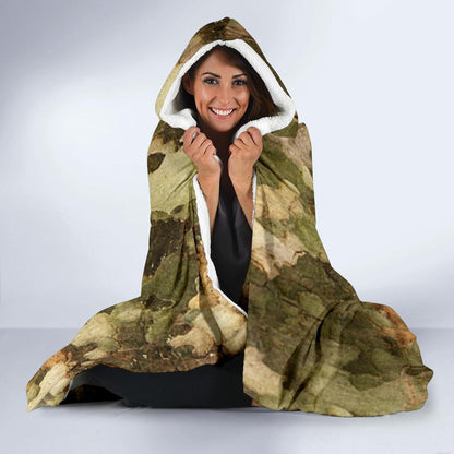 Camo Realistic Tree Texture Print Hooded Blanket-JTAMIGO.COM