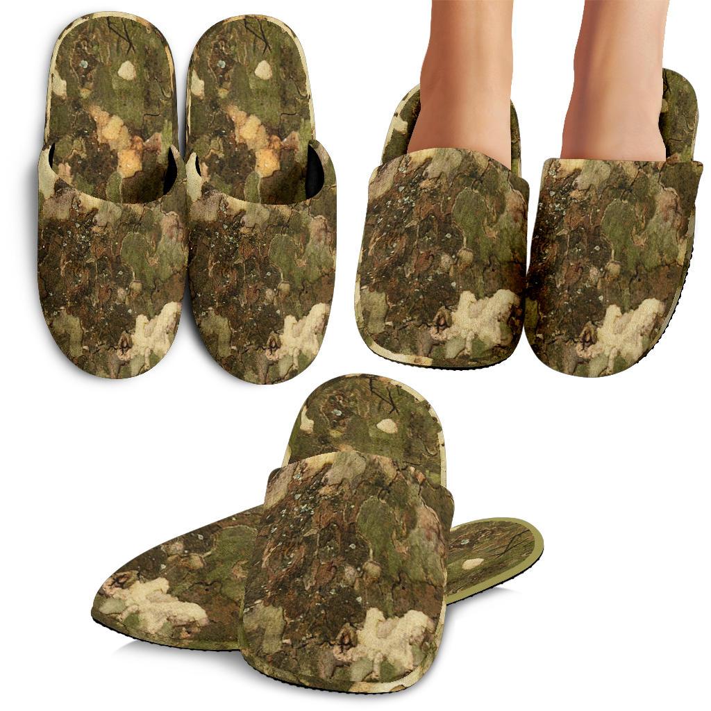 Camo Realistic Tree Texture Print House Slippers