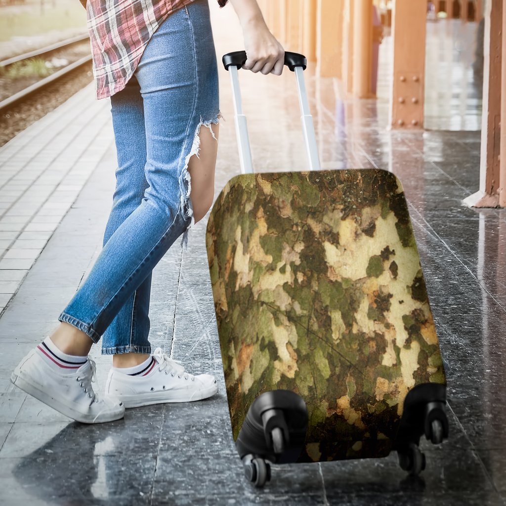 Camo Realistic Tree Texture Print Luggage Cover Protector