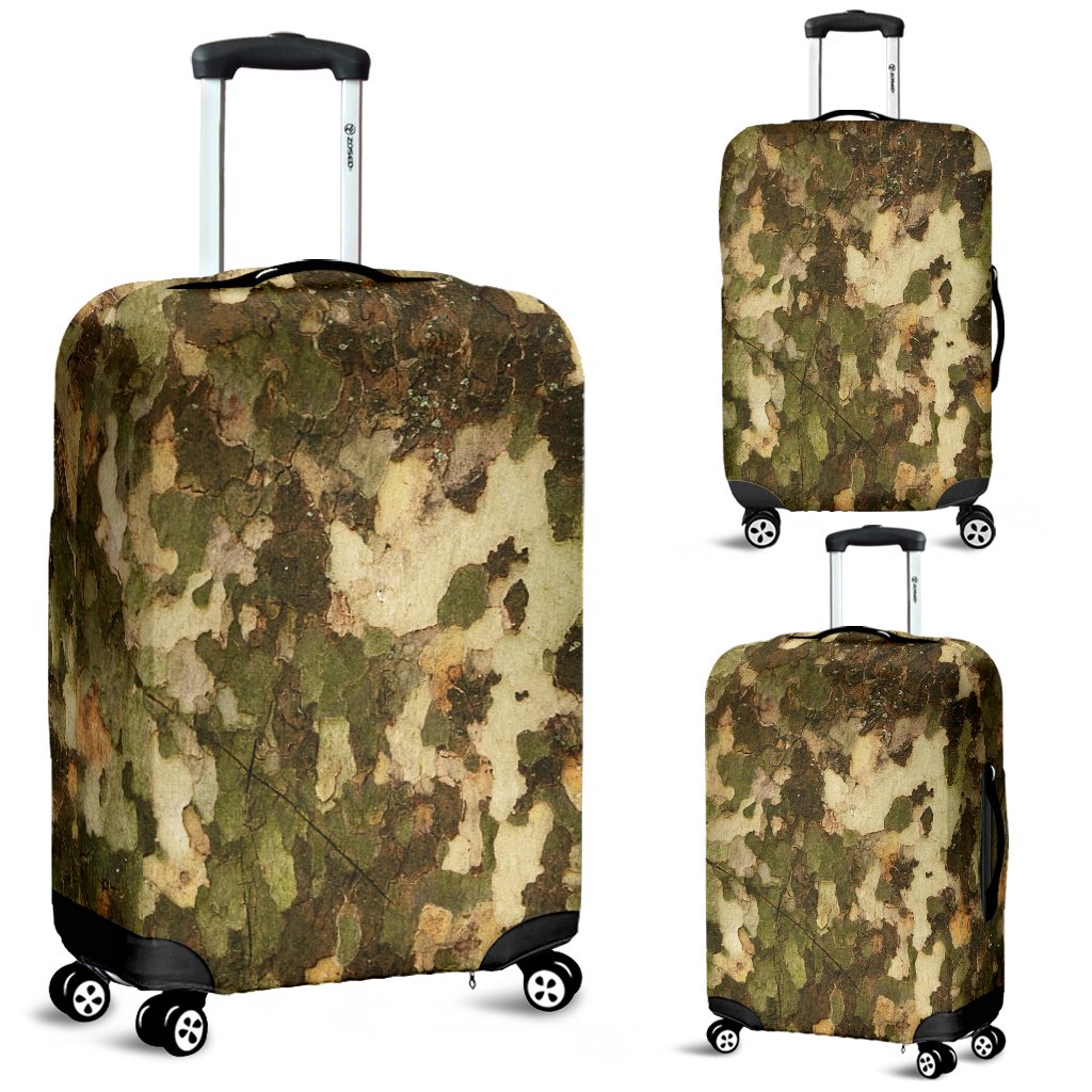 Camo Realistic Tree Texture Print Luggage Cover Protector