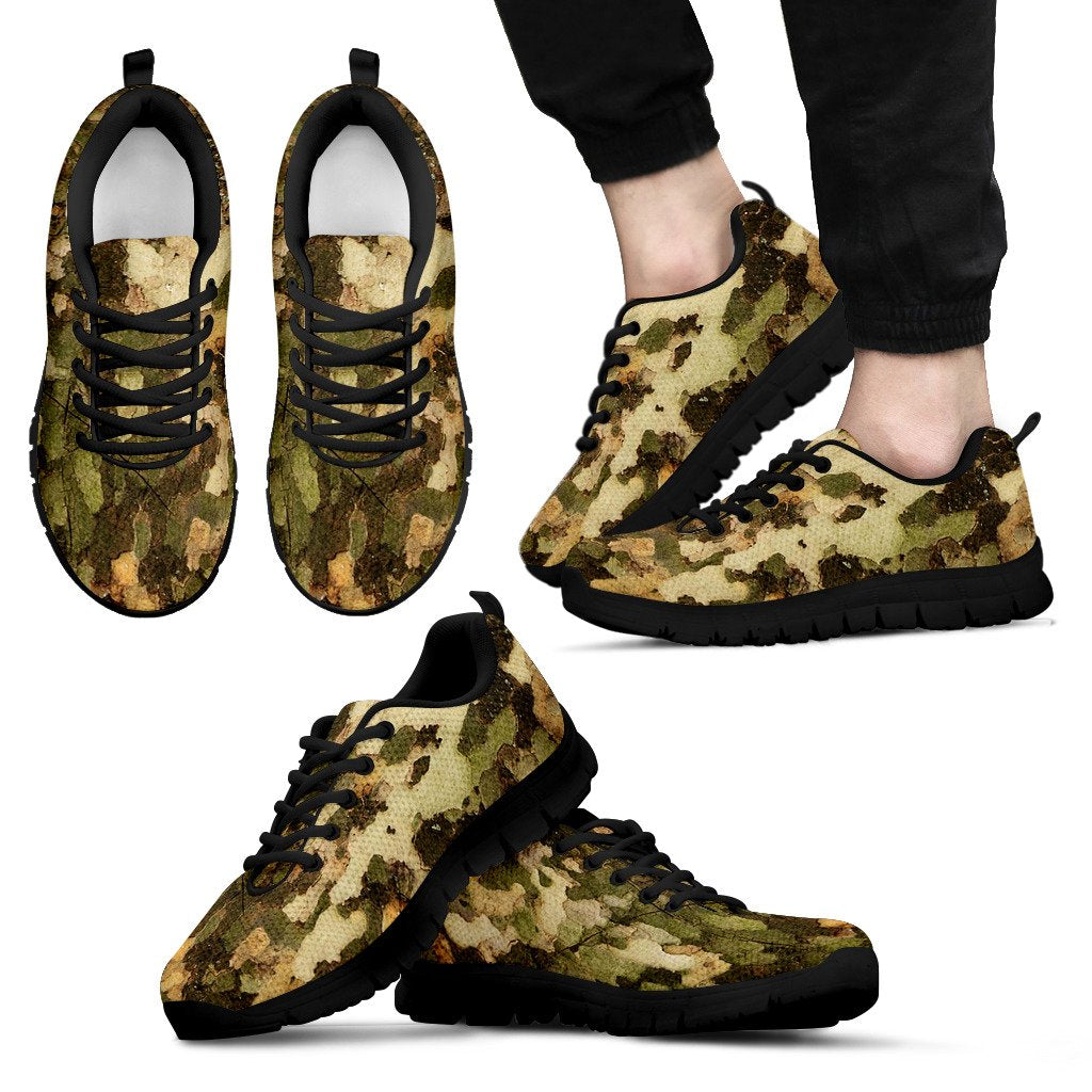 Camo Realistic Tree Texture Print Men Sneakers Shoes