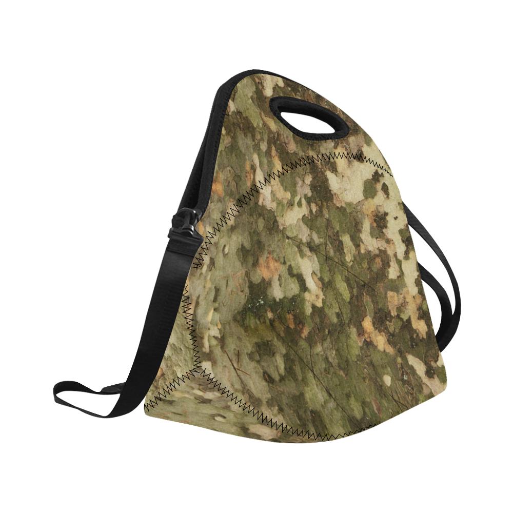 Camo Realistic Tree Texture Print Neoprene Lunch Bag (Model 1669)(Large)-JTAMIGO.COM