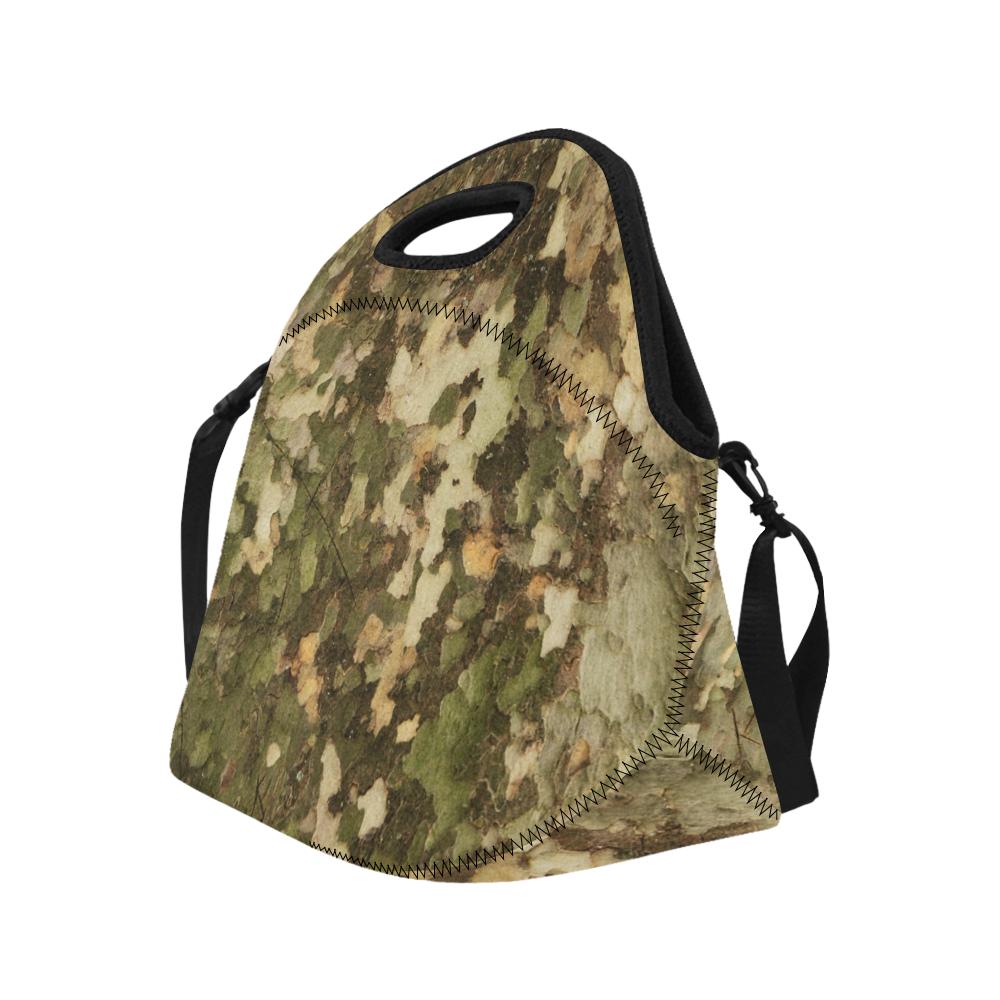 Camo Realistic Tree Texture Print Neoprene Lunch Bag (Model 1669)(Large)-JTAMIGO.COM