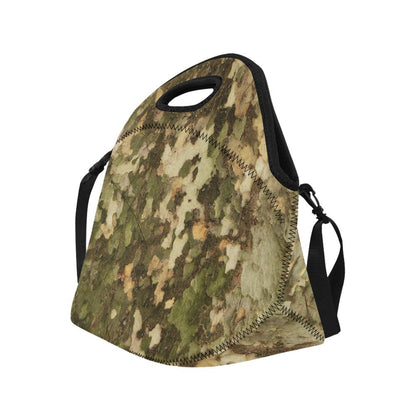 Camo Realistic Tree Texture Print Neoprene Lunch Bag (Model 1669)(Large)-JTAMIGO.COM