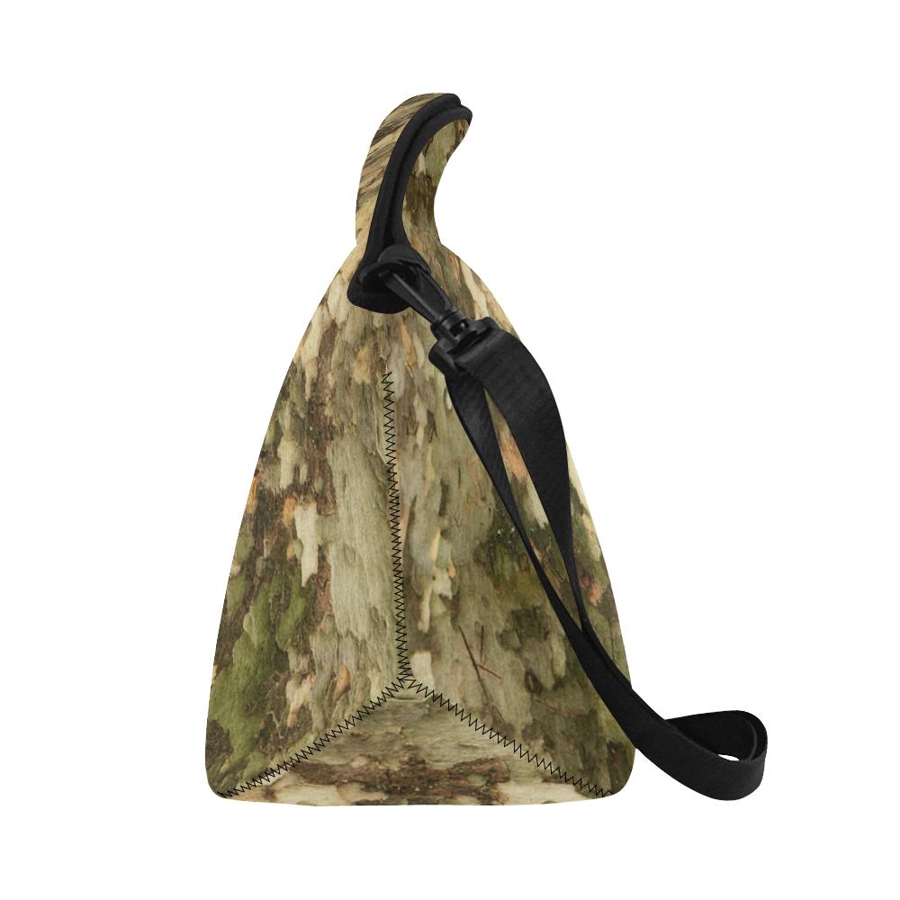 Camo Realistic Tree Texture Print Neoprene Lunch Bag (Model 1669)(Large)-JTAMIGO.COM