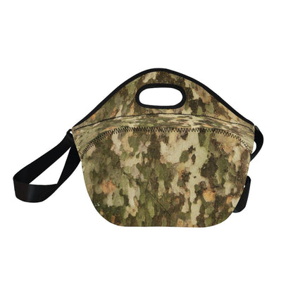 Camo Realistic Tree Texture Print Neoprene Lunch Bag (Model 1669)(Large)-JTAMIGO.COM