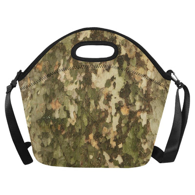 Camo Realistic Tree Texture Print Neoprene Lunch Bag (Model 1669)(Large)-JTAMIGO.COM