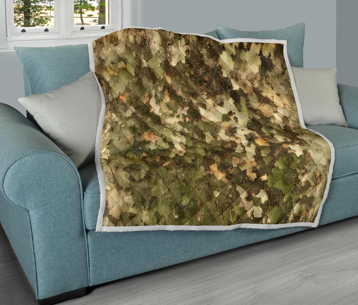 Camo Realistic Tree Texture Print Premium Quilt-JTAMIGO.COM
