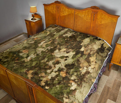 Camo Realistic Tree Texture Print Premium Quilt-JTAMIGO.COM