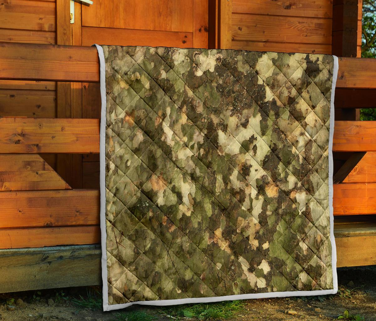 Camo Realistic Tree Texture Print Premium Quilt-JTAMIGO.COM