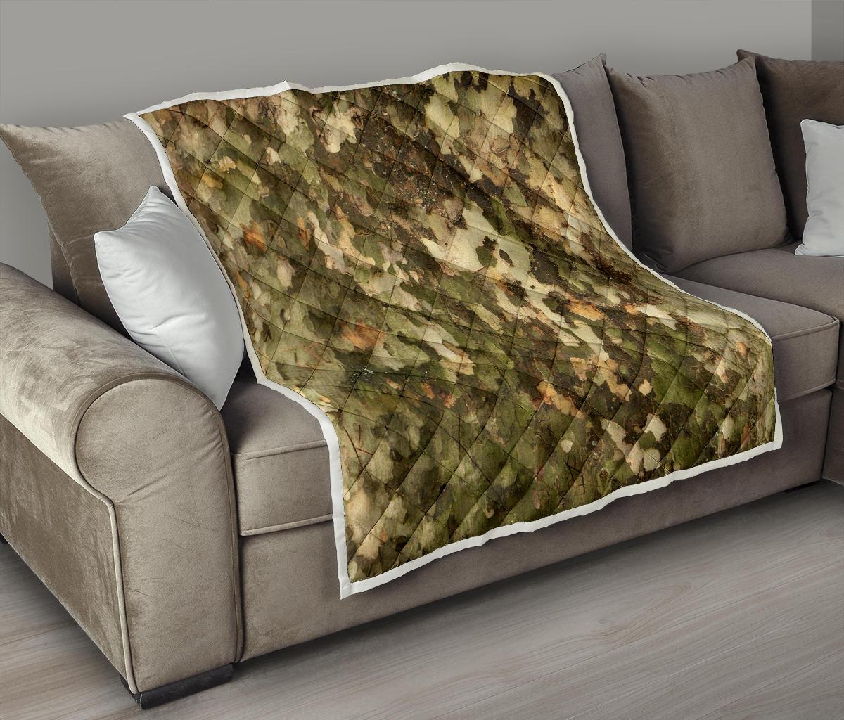 Camo Realistic Tree Texture Print Premium Quilt-JTAMIGO.COM