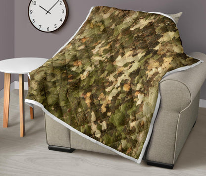Camo Realistic Tree Texture Print Premium Quilt-JTAMIGO.COM