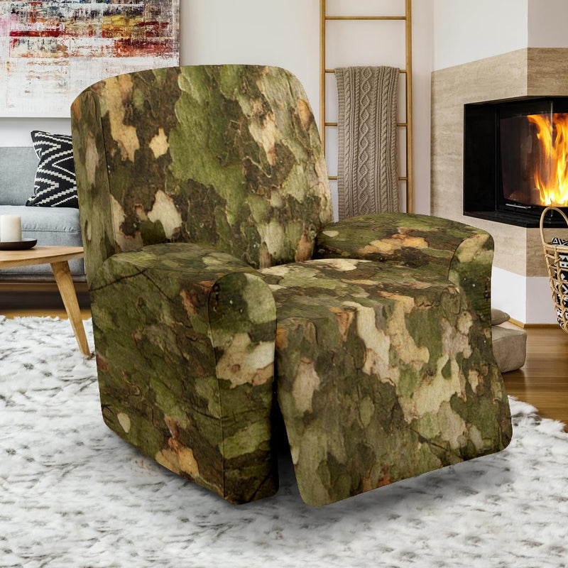 Camo Realistic Tree Texture Print Recliner Slipcover-JTAMIGO.COM